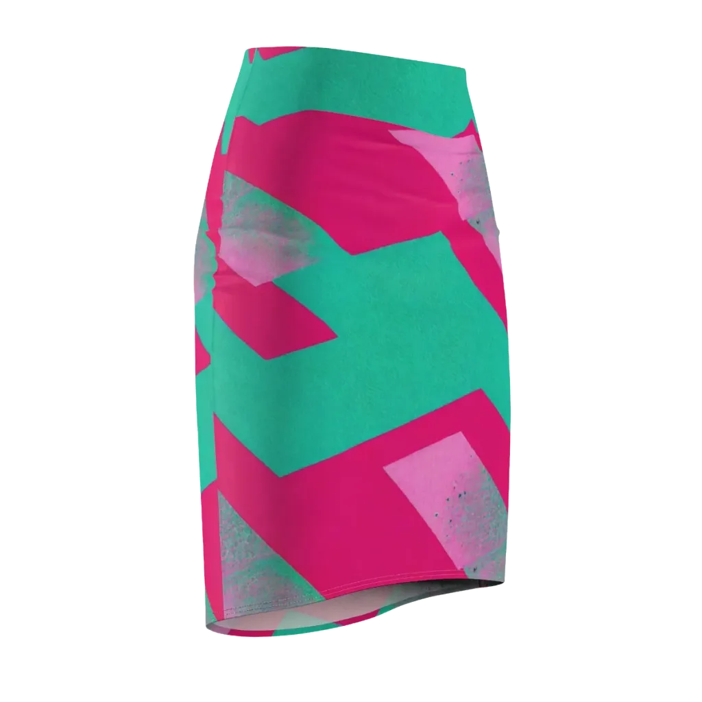 Vivid Velocity on Pencil Skirt — Front Side