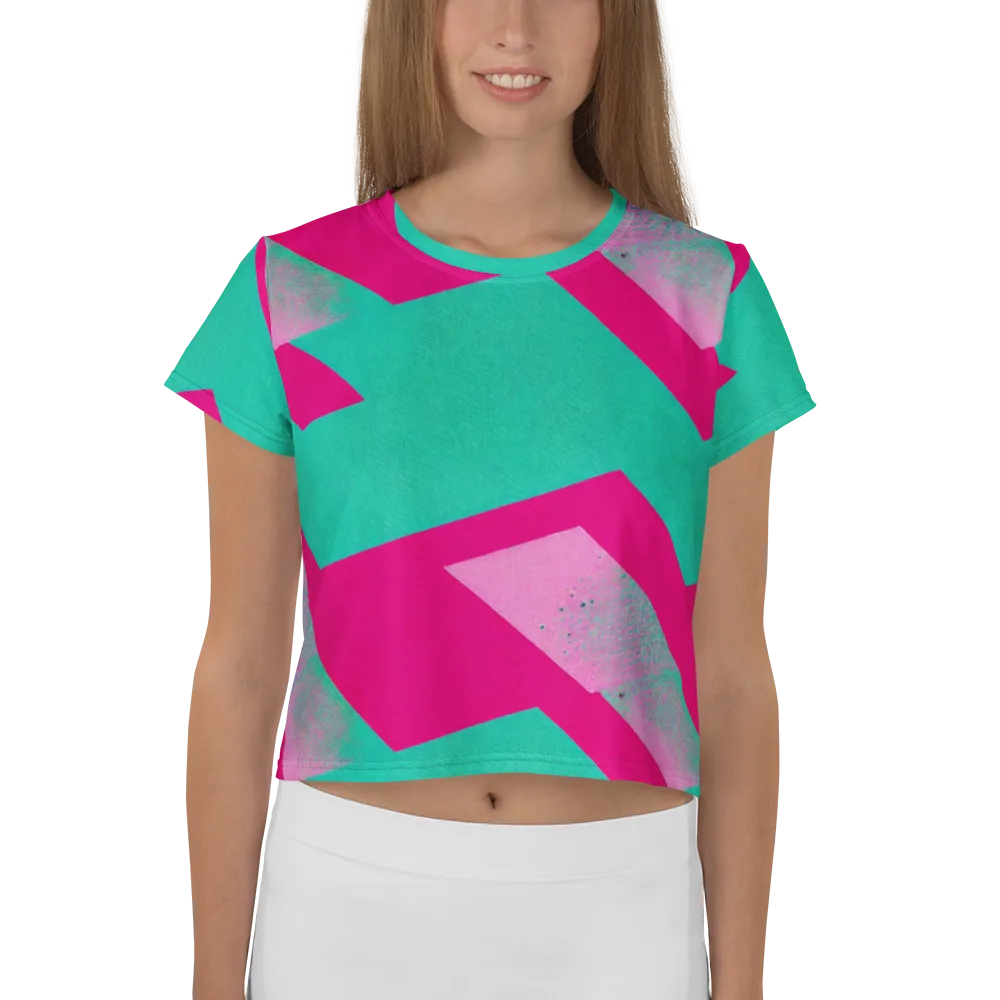 Vivid Velocity on Crop Tee — Front