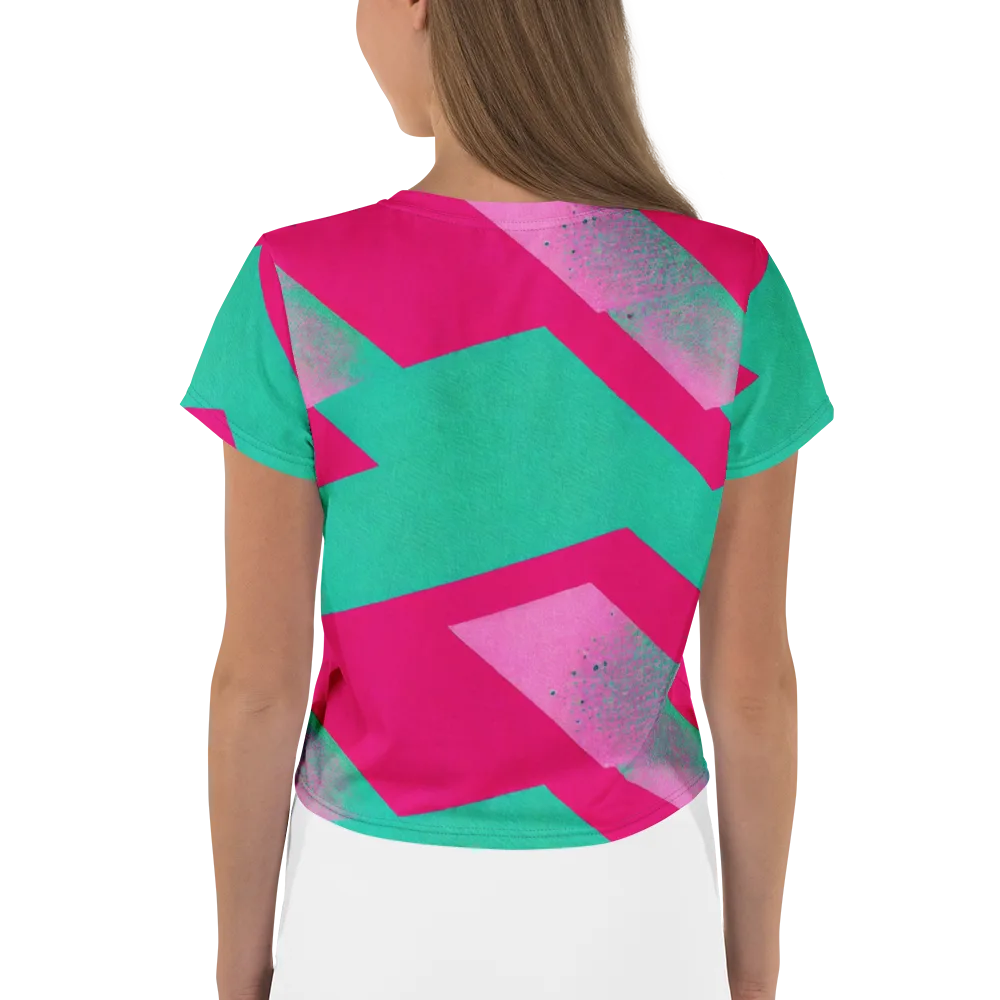 Vivid Velocity on Crop Tee — Back