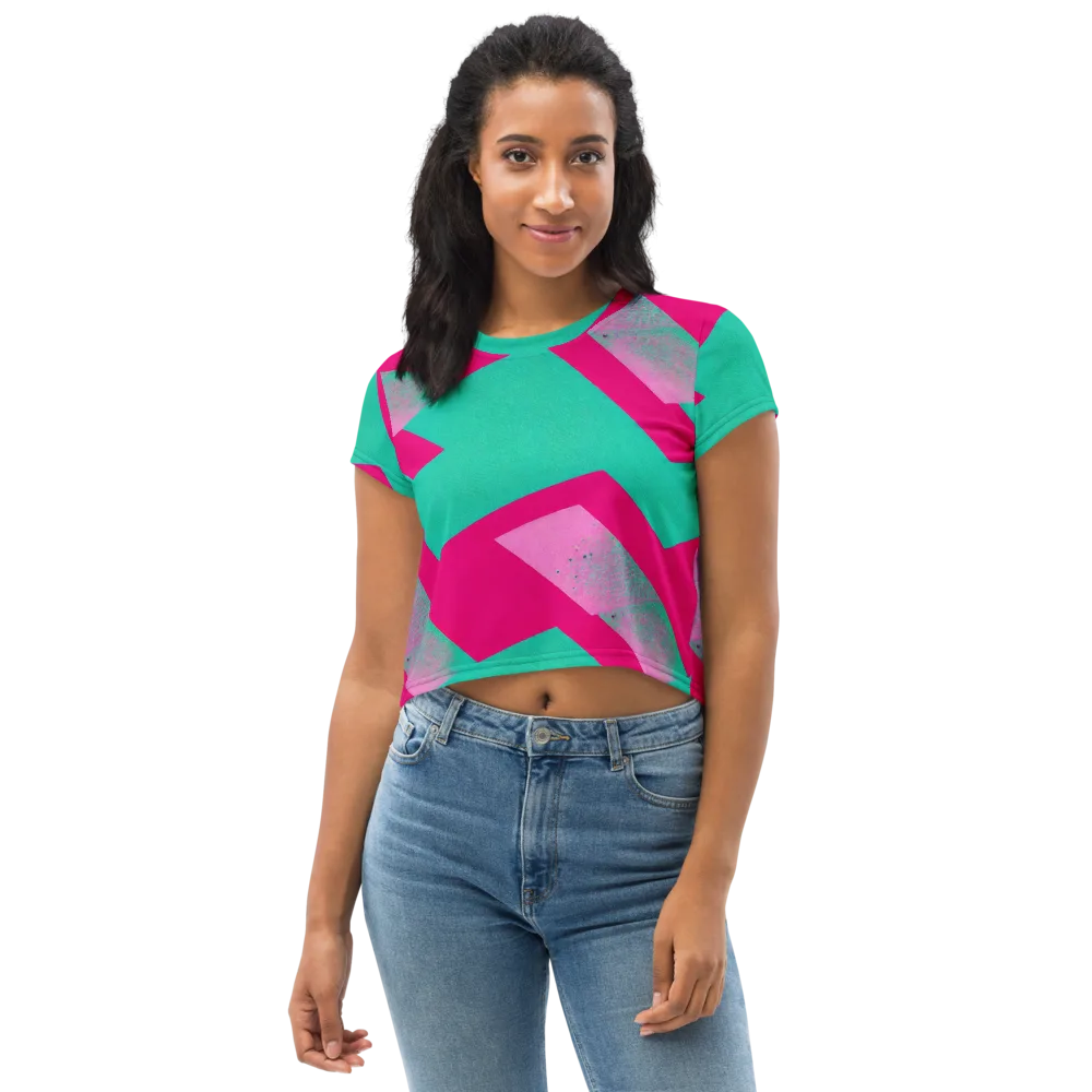 Vivid Velocity on Crop Tee — Front