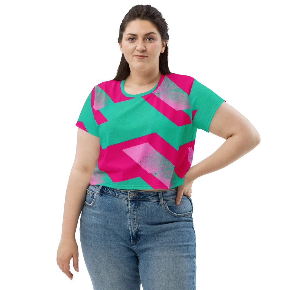 Vivid Velocity on Crop Tee — Front