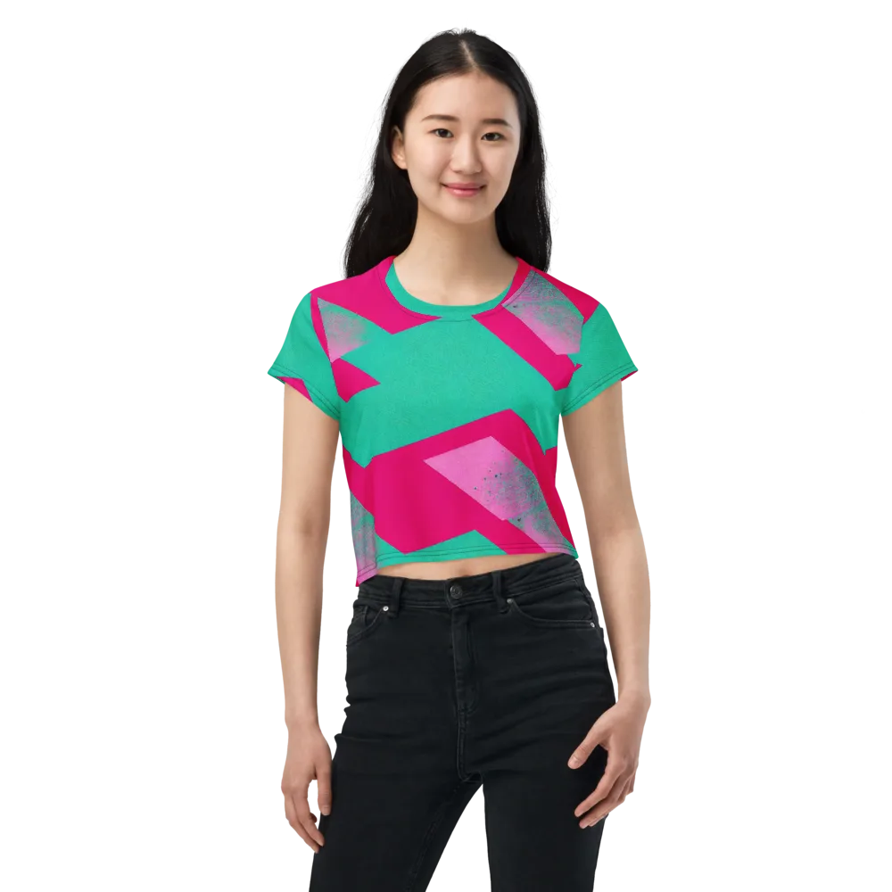 Vivid Velocity on Crop Tee — Front