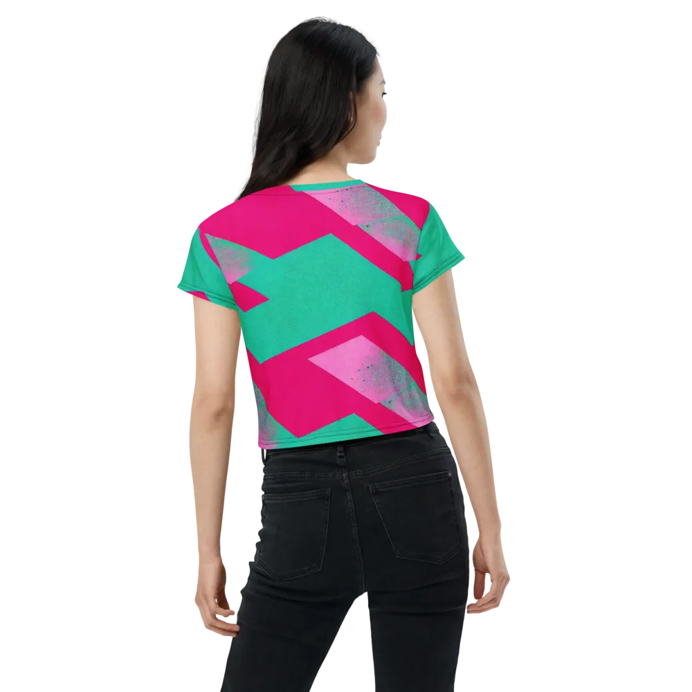 Vivid Velocity on Crop Tee — Back