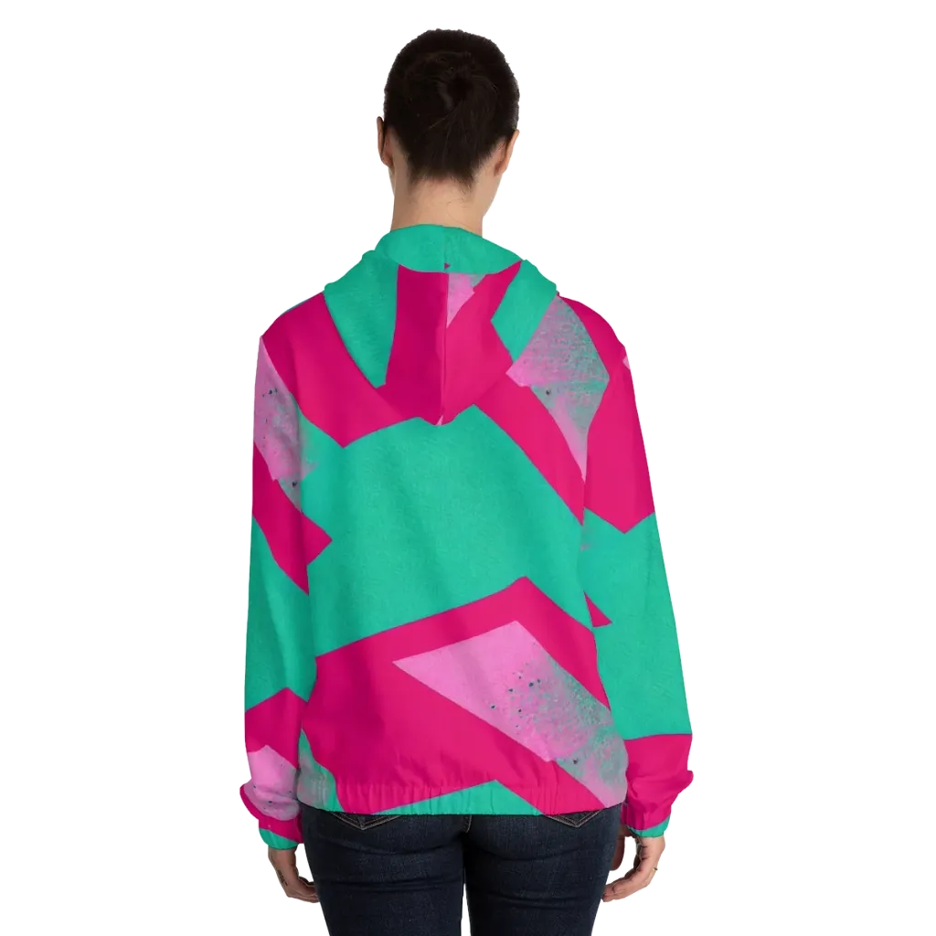 Vivid Velocity on Women's Full-Zip Hoodie — Back On Person
