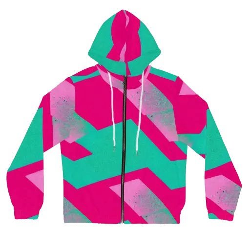 Vivid Velocity on a Women's Full-Zip Hoodie