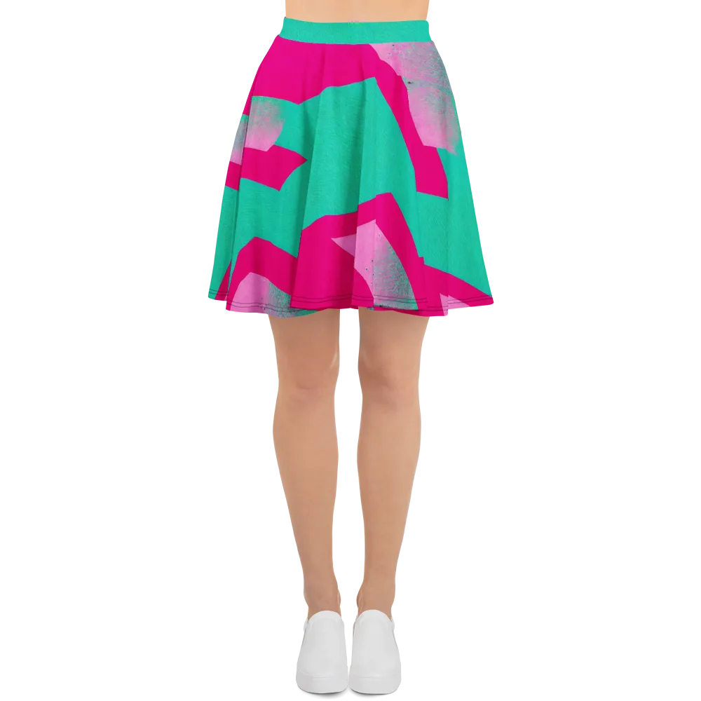 Vivid Velocity on Skater Skirt — Front