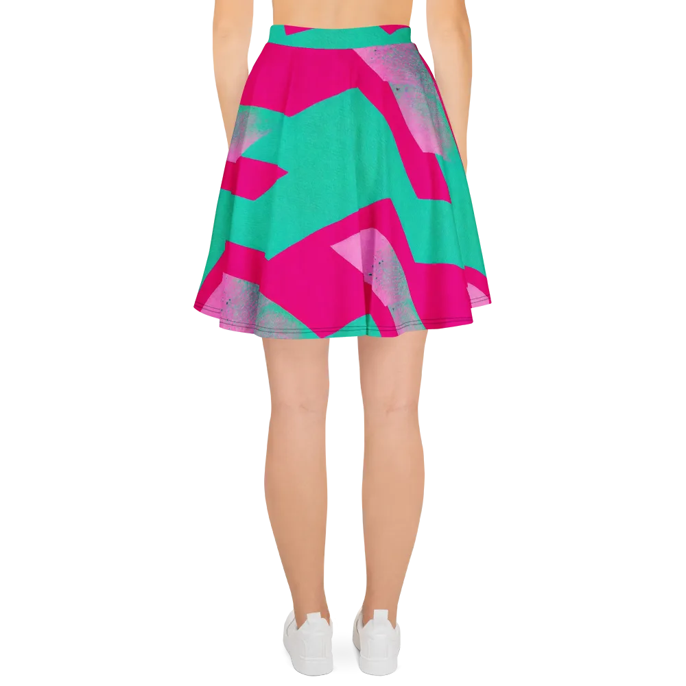 Vivid Velocity on Skater Skirt — Back