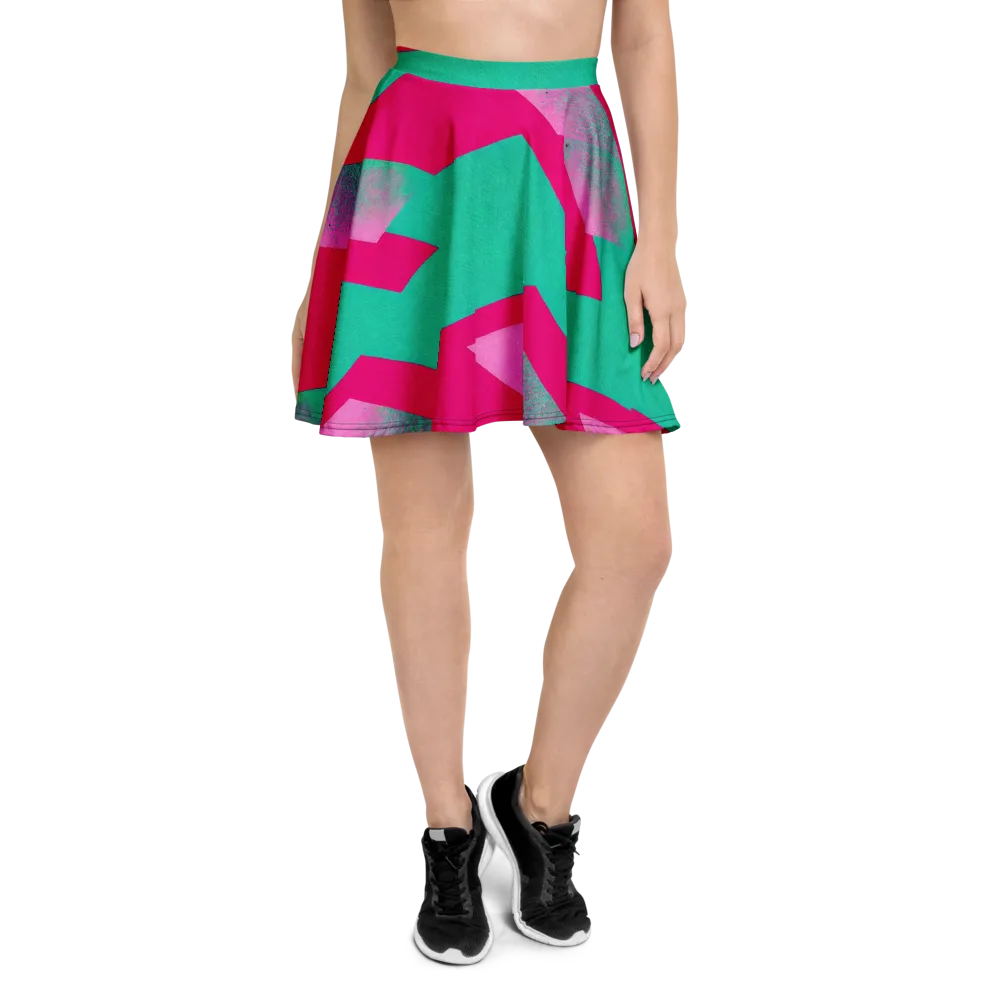 Vivid Velocity on Skater Skirt — Front