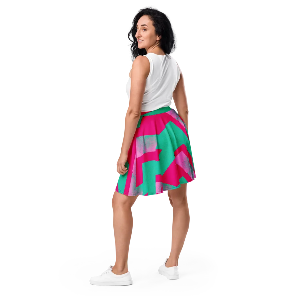 Vivid Velocity on Skater Skirt — Back
