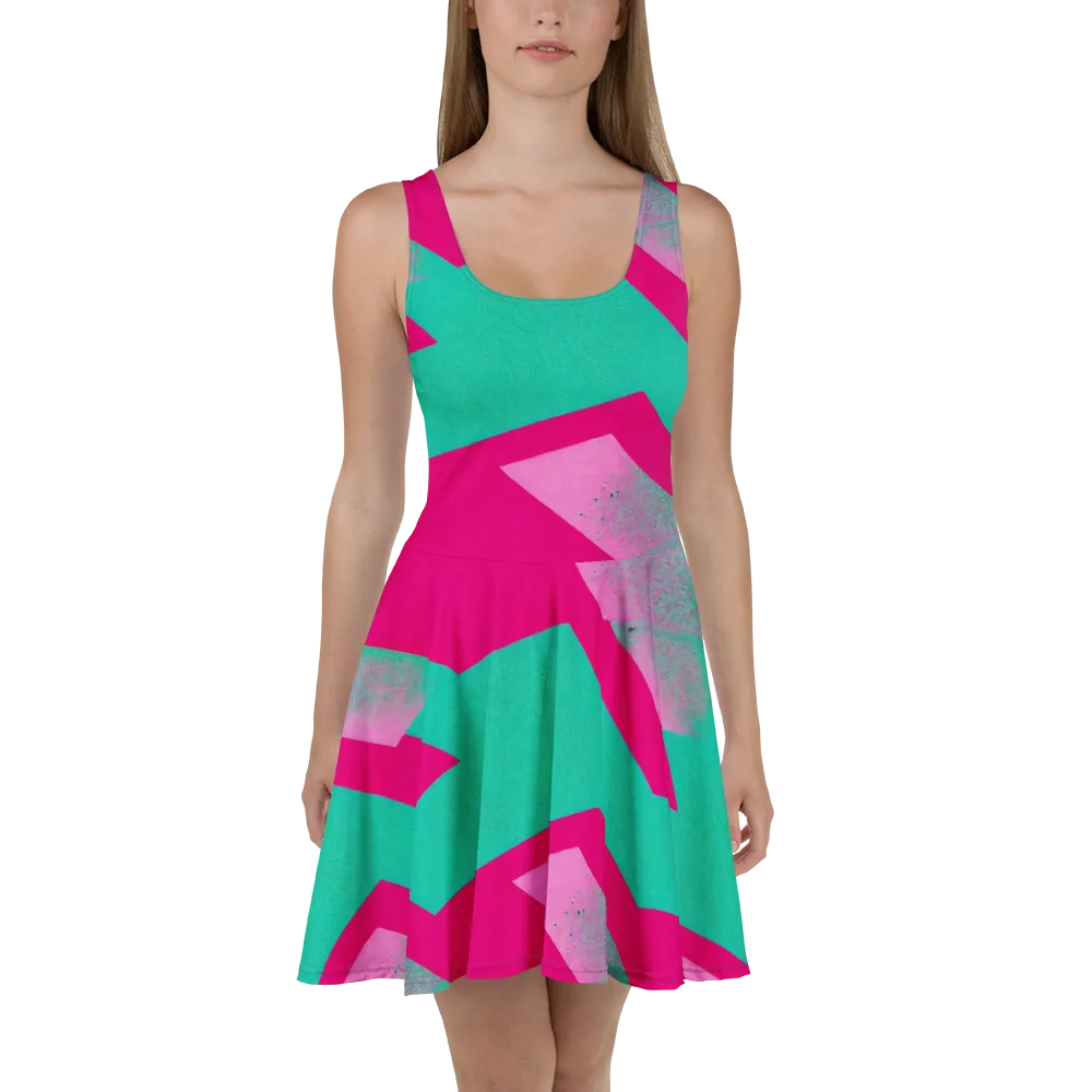 Vivid Velocity on Skater Dress — Front