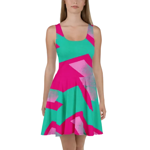 Vivid Velocity on a Skater Dress