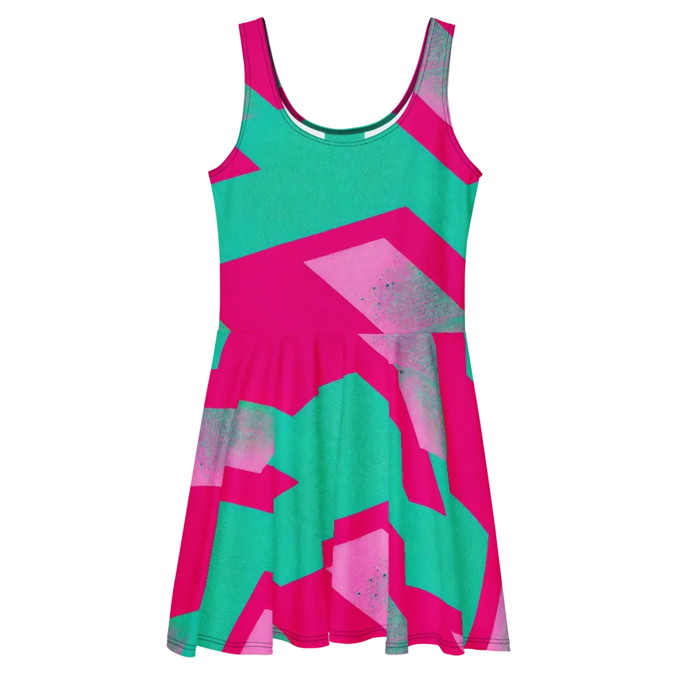 Vivid Velocity on Skater Dress — Front