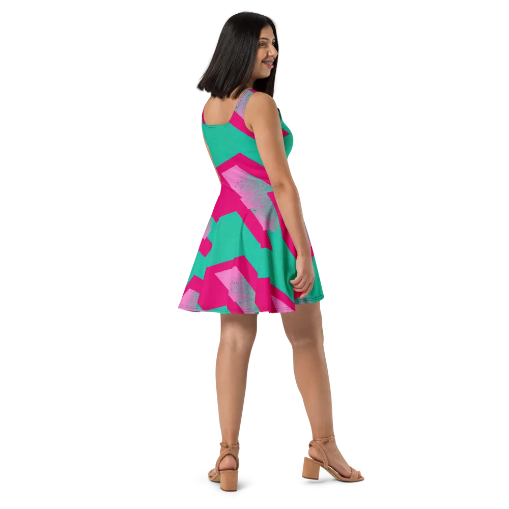 Vivid Velocity on Skater Dress — Right