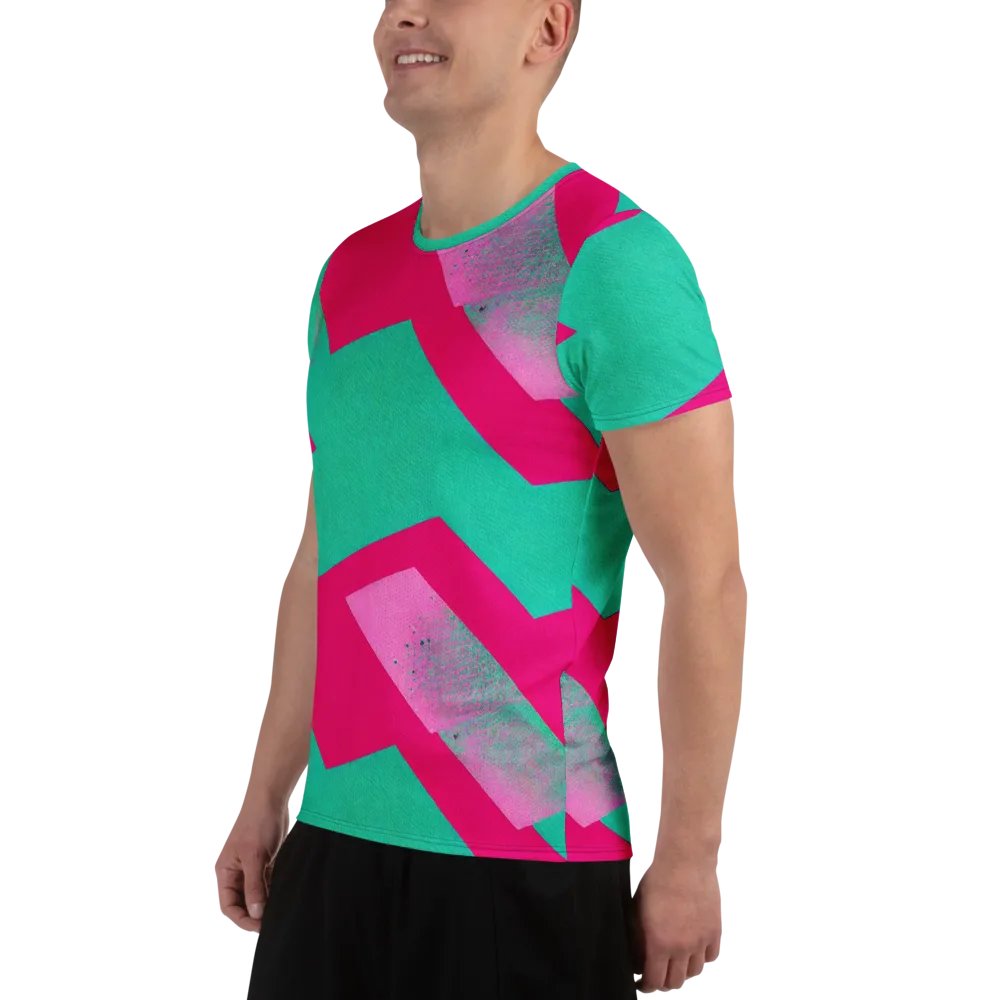 Vivid Velocity on Men's Athletic T-Shirt — Left