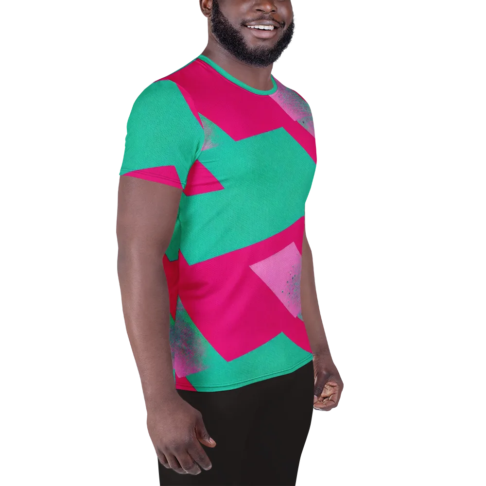 Vivid Velocity on Men's Athletic T-Shirt — Right