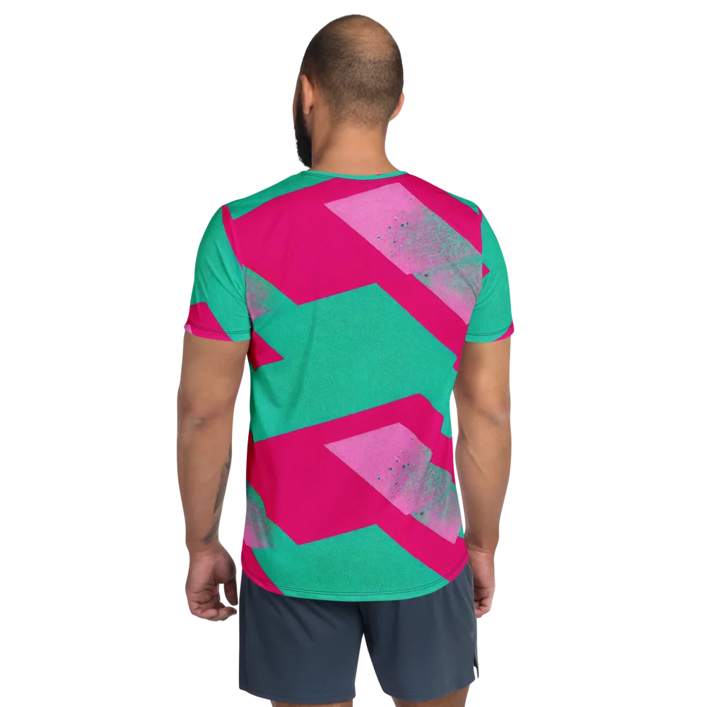 Vivid Velocity on Men's Athletic T-Shirt — Back
