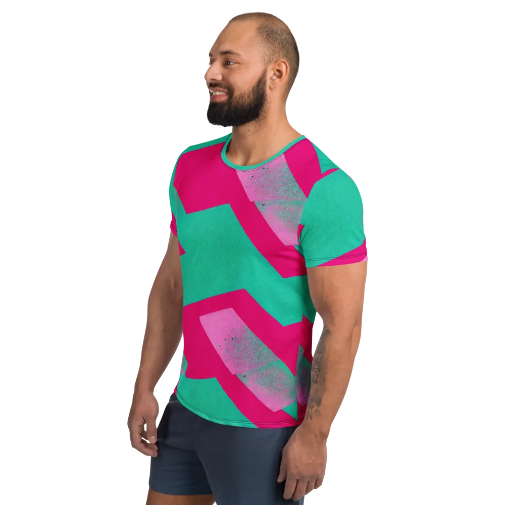 Vivid Velocity on Men's Athletic T-Shirt — Left