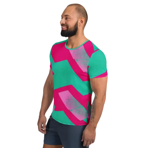 Vivid Velocity on a Men's Athletic T-Shirt