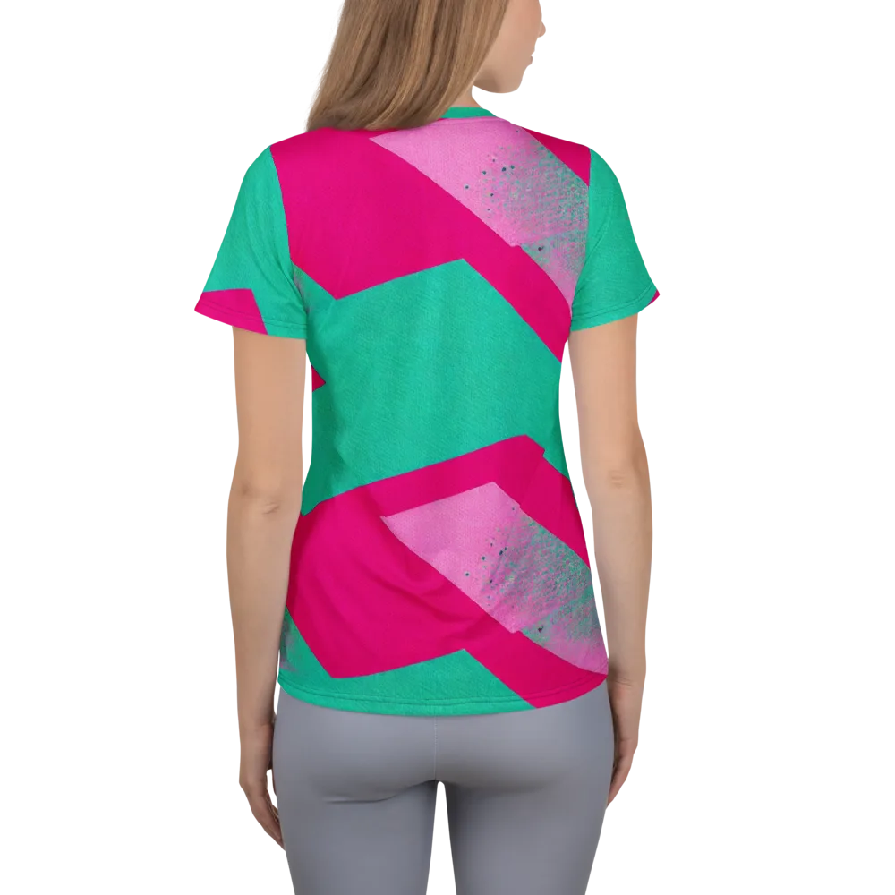 Vivid Velocity on Women's Athletic T-Shirt — Back