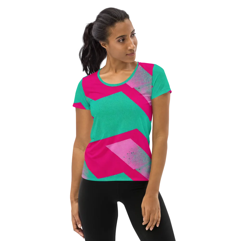 Vivid Velocity on Women's Athletic T-Shirt — Front
