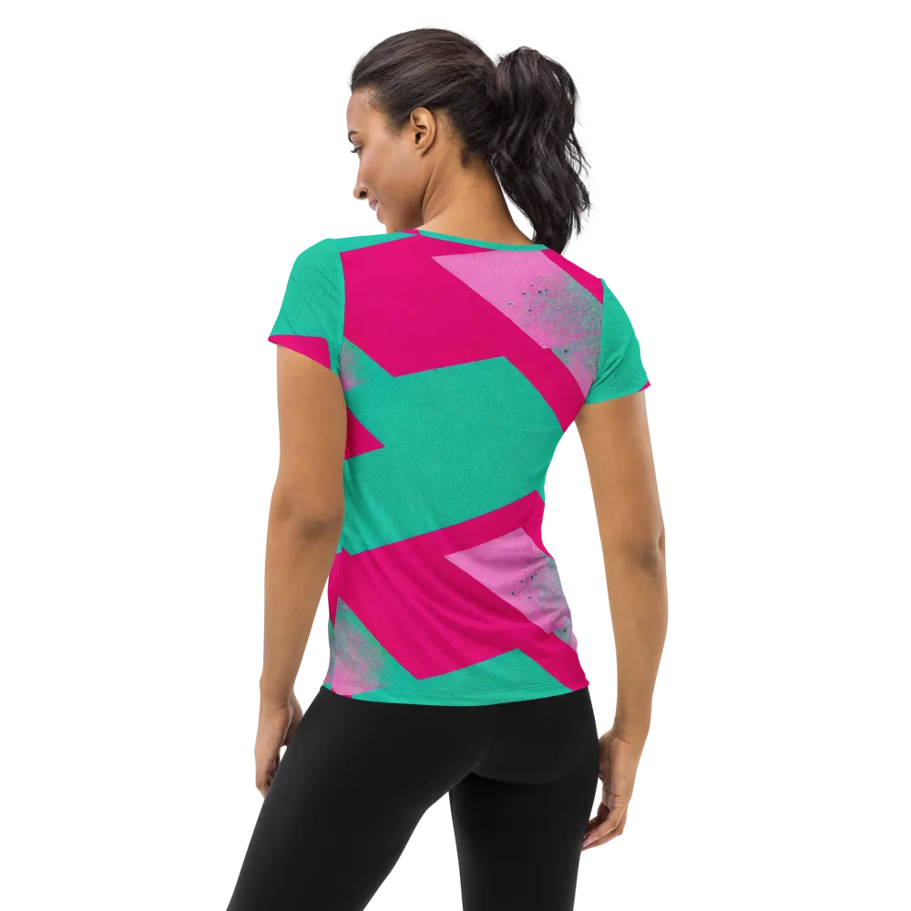 Vivid Velocity on Women's Athletic T-Shirt — Back