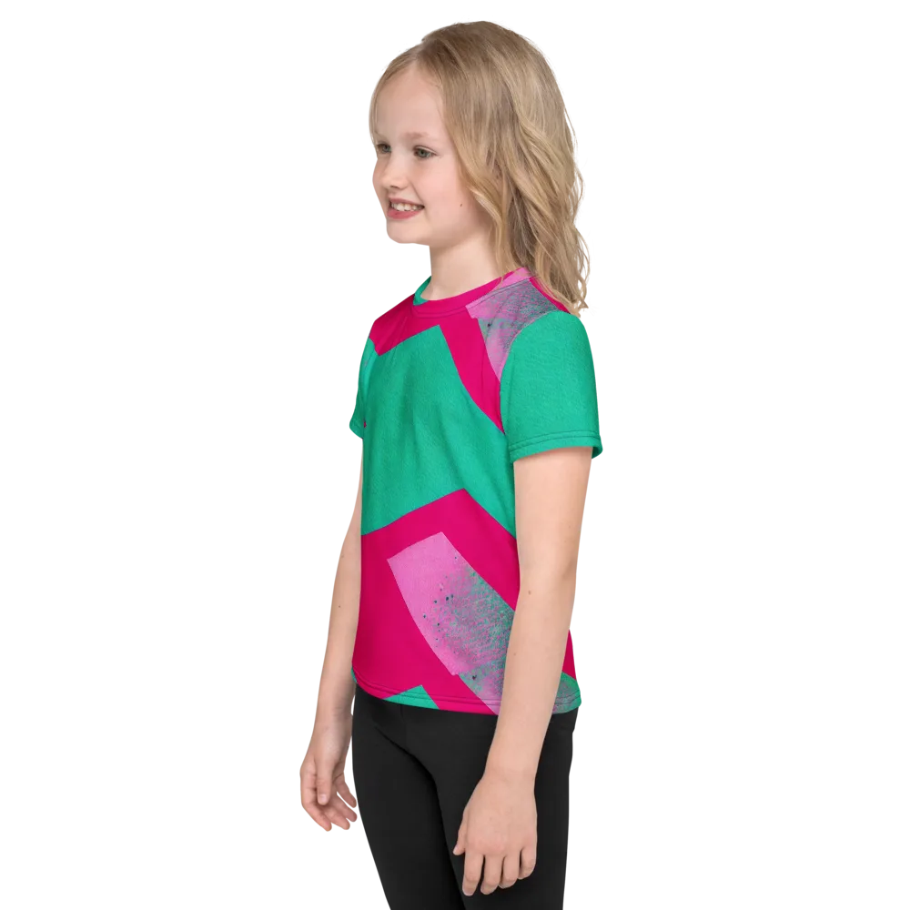 Vivid Velocity on Kids Crew Neck T-Shirt — Left