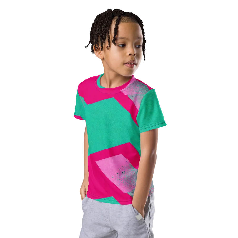 Vivid Velocity on Kids Crew Neck T-Shirt — Left Front