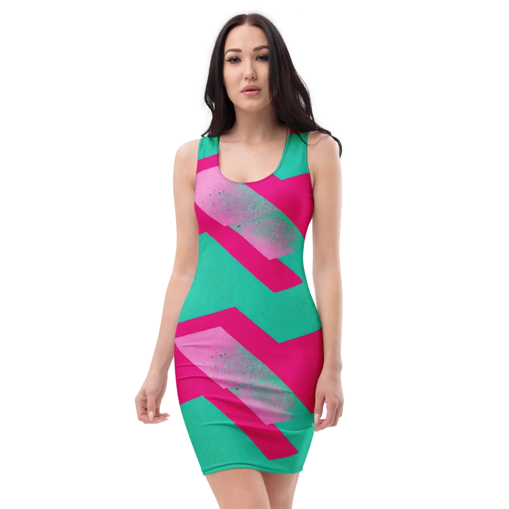 Vivid Velocity on Bodycon Dress — Front