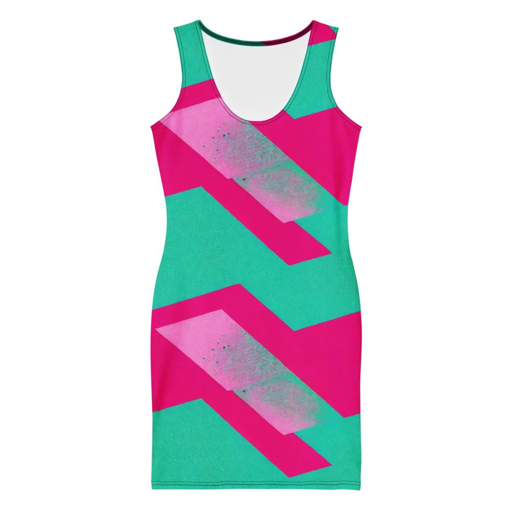 Vivid Velocity on Bodycon Dress — Front