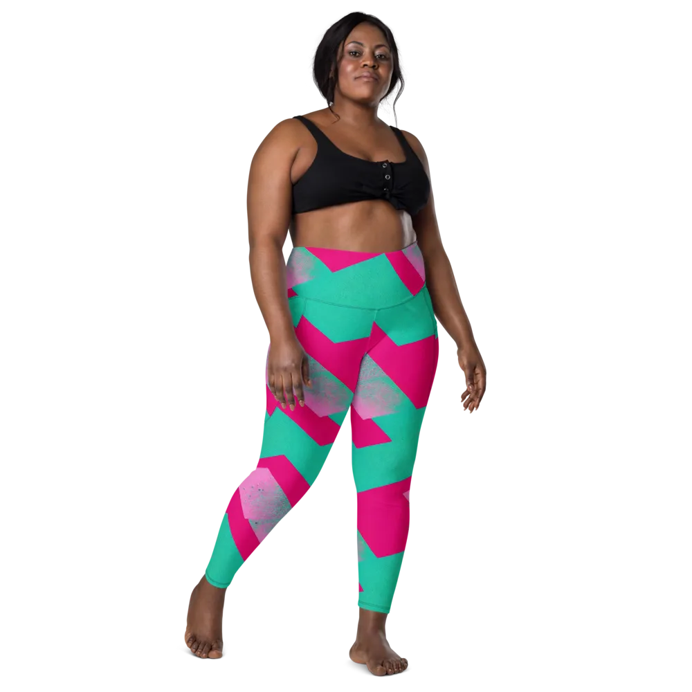 Vivid Velocity on Leggings with Pockets — Front