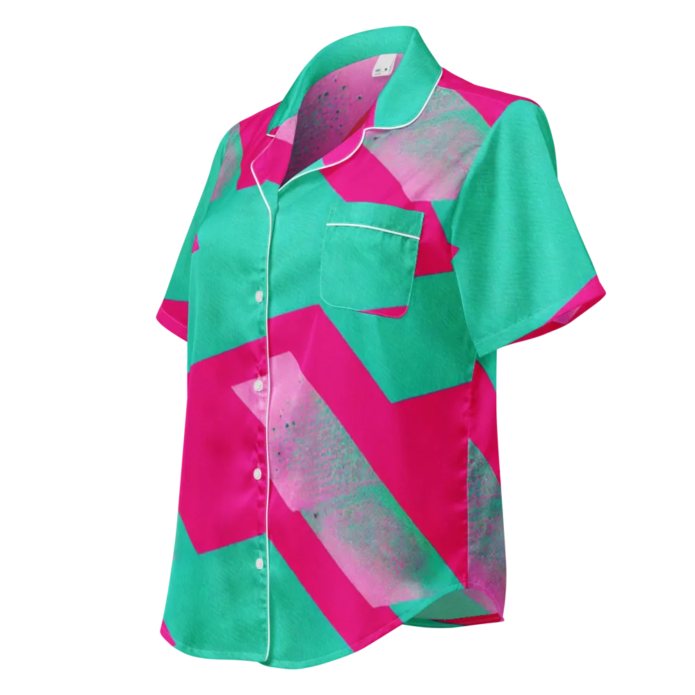 Vivid Velocity on Women's Short Sleeve Pajama Top — Left Front