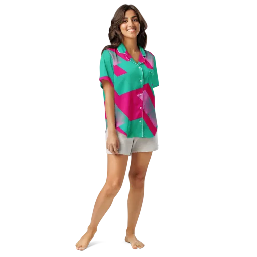 Vivid Velocity on a Women's Short Sleeve Pajama Top