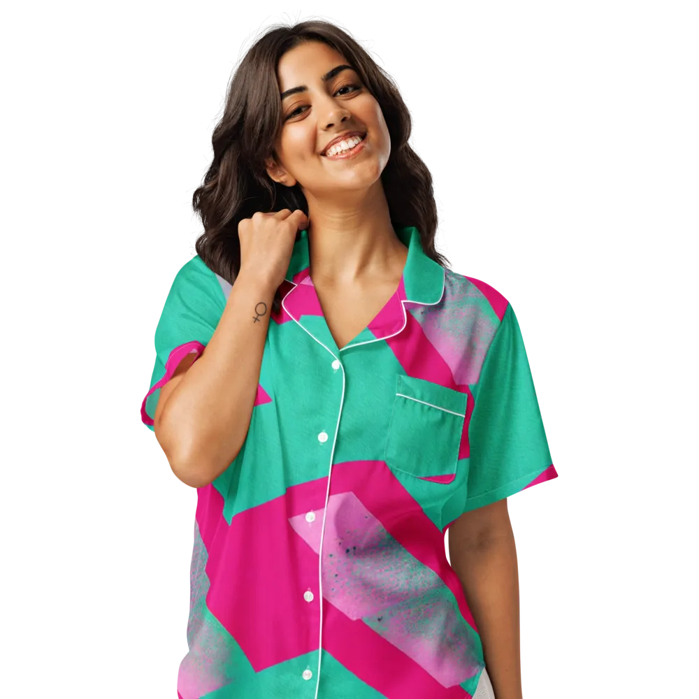 Vivid Velocity on Women's Short Sleeve Pajama Top — Front