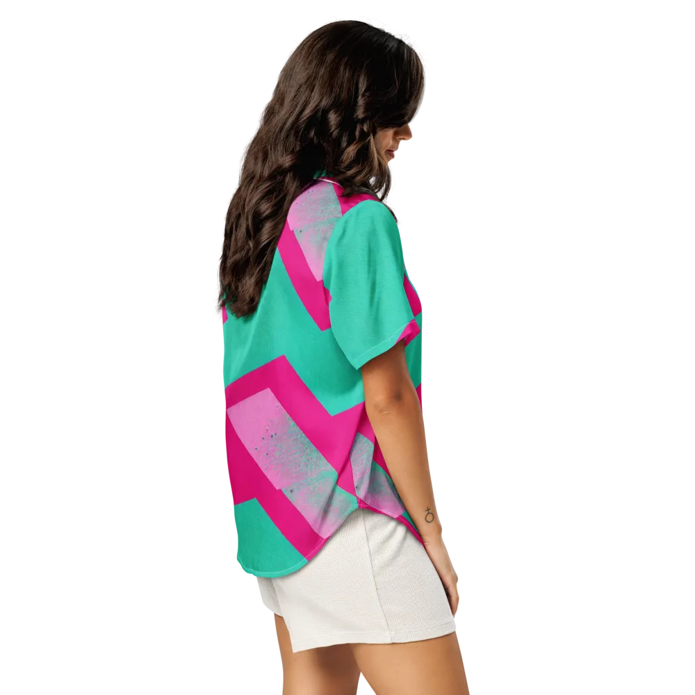 Vivid Velocity on Women's Short Sleeve Pajama Top — Right Back