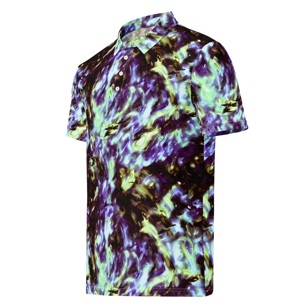 Aurora Molten on Men's Slim Fit Polo Shirt — Left Front