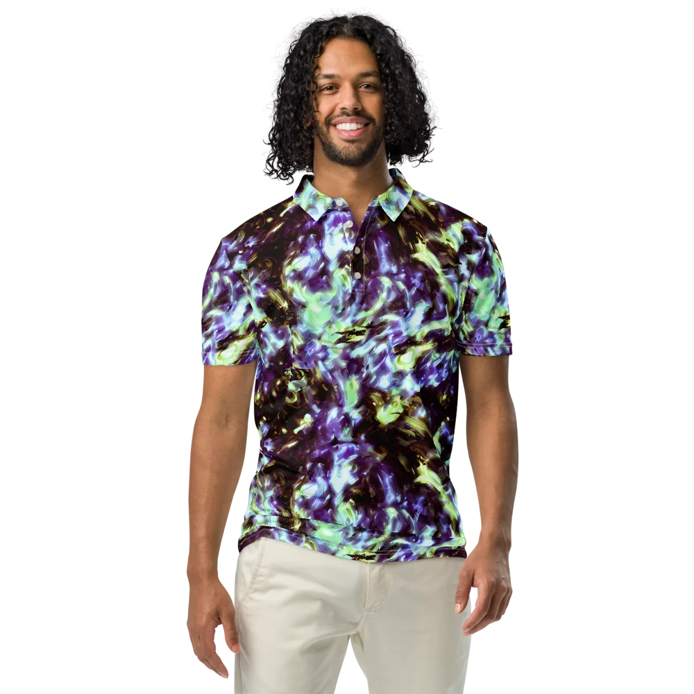 Aurora Molten on Men's Slim Fit Polo Shirt — Front