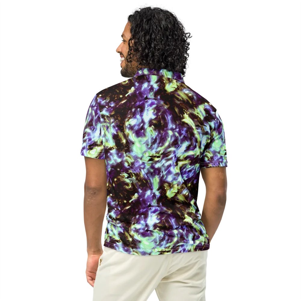 Aurora Molten on Men's Slim Fit Polo Shirt — Back