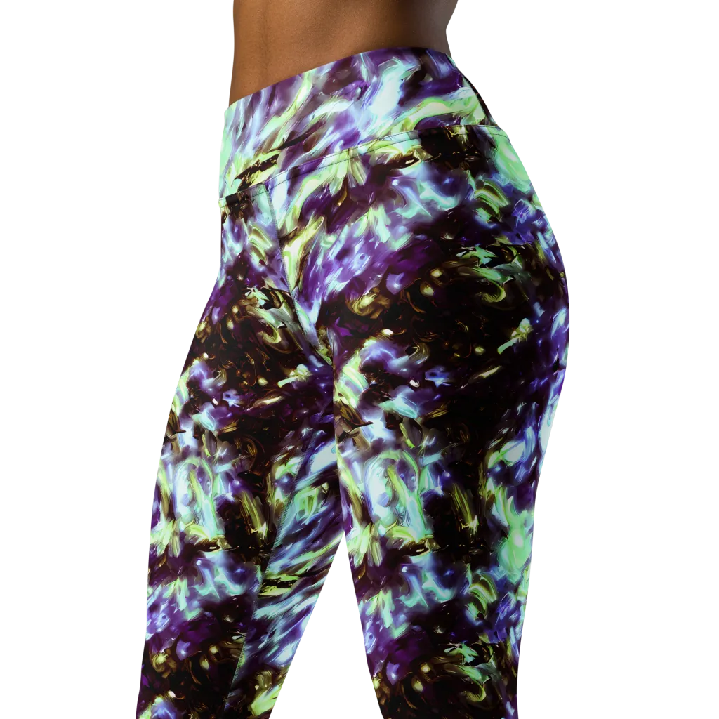 Aurora Molten on Yoga Leggings — Left Front
