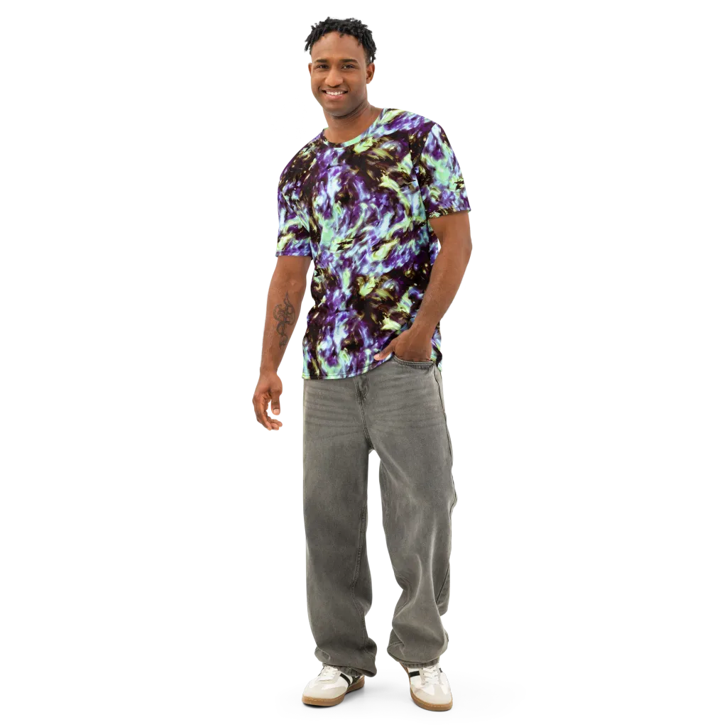 Aurora Molten on Men's Cotton Crew Neck T-Shirt — Front