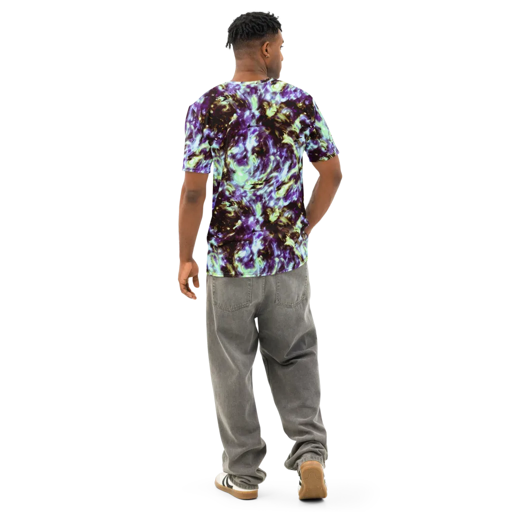 Aurora Molten on Men's Cotton Crew Neck T-Shirt — Back