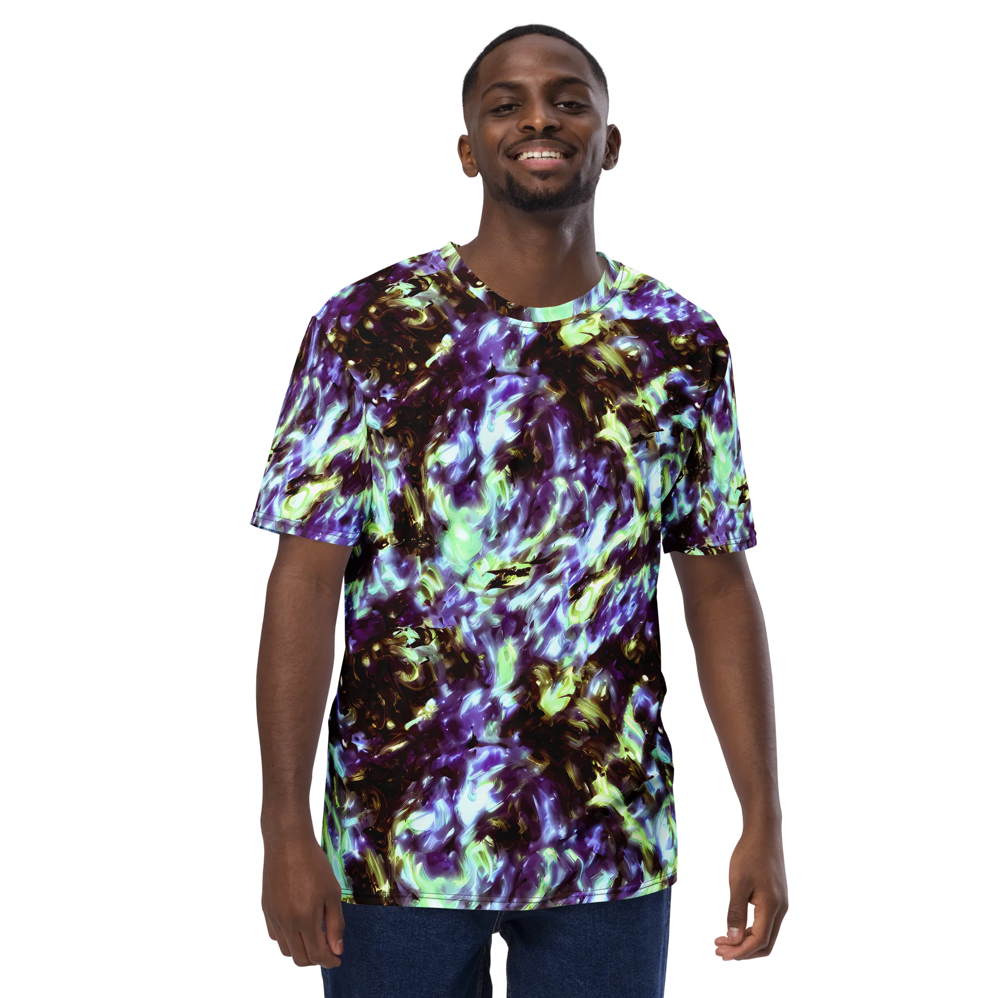 Aurora Molten on Men's Crew Neck T-Shirt — Front