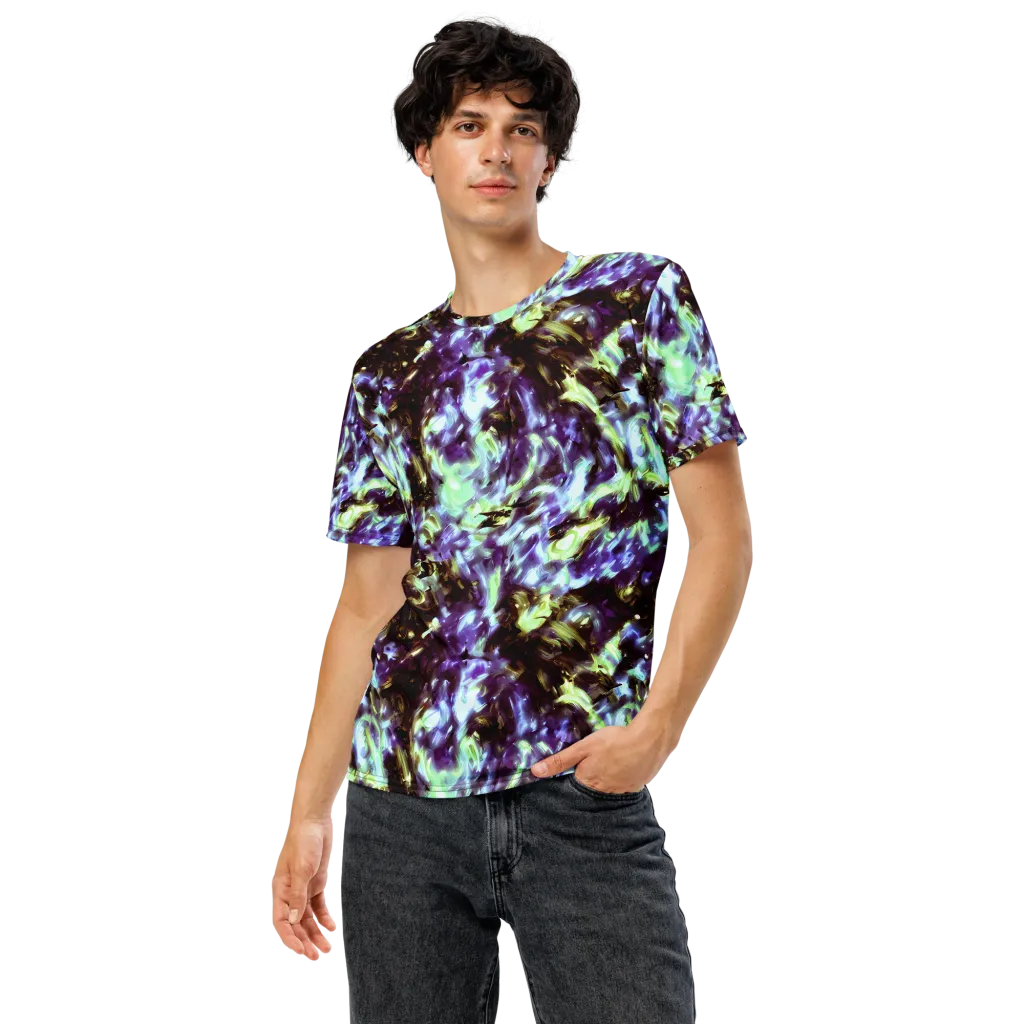 Aurora Molten on Men's Crew Neck T-Shirt — Front