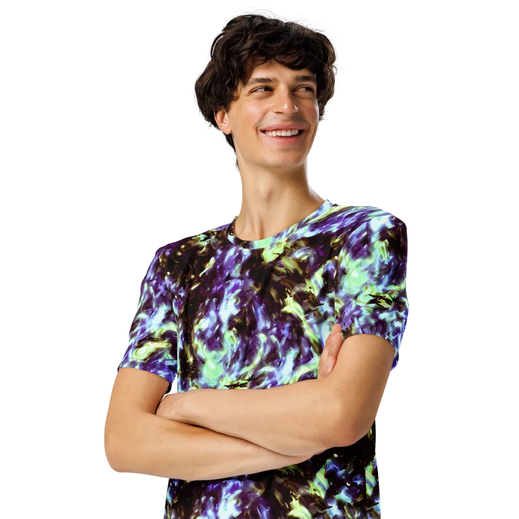 Aurora Molten on Men's Crew Neck T-Shirt — Left Front