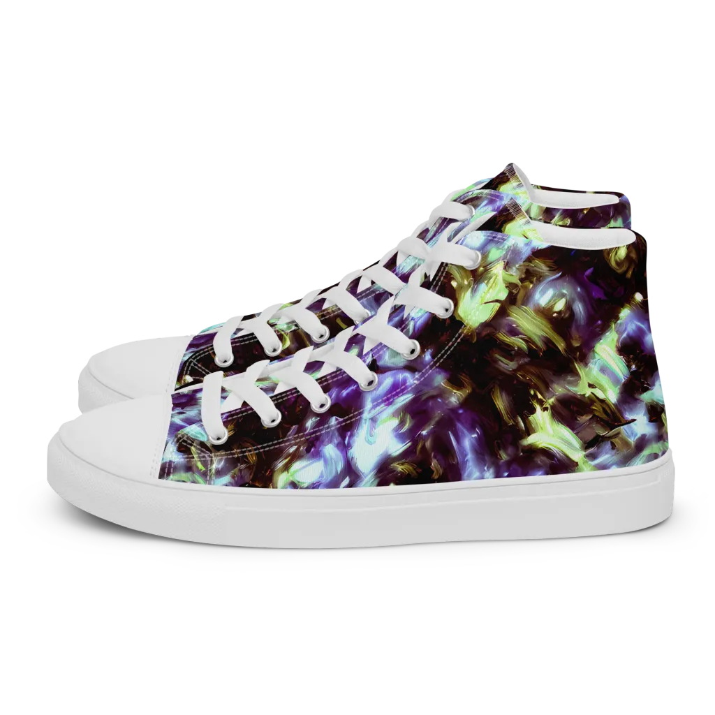 Aurora Molten on Men's High Top Canvas Shoes — Left