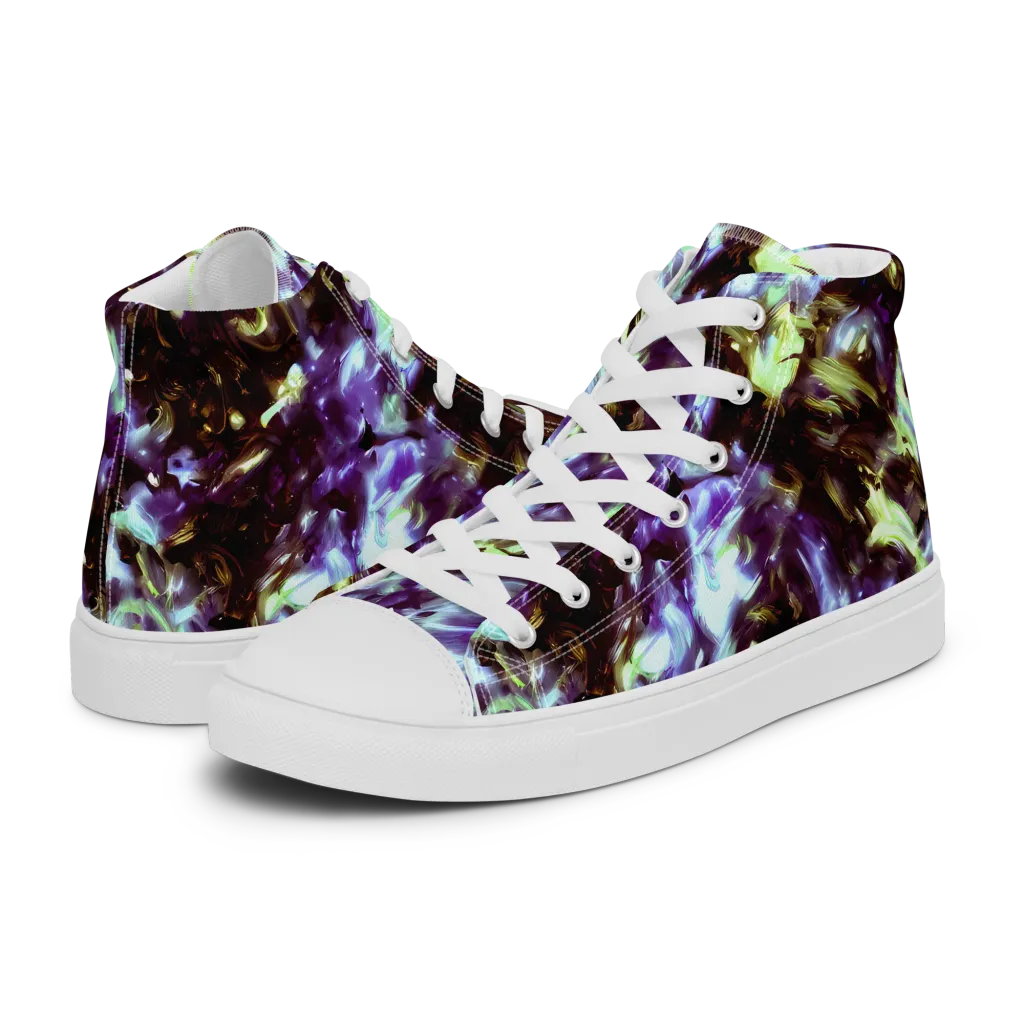 Aurora Molten on Men's High Top Canvas Shoes — Left