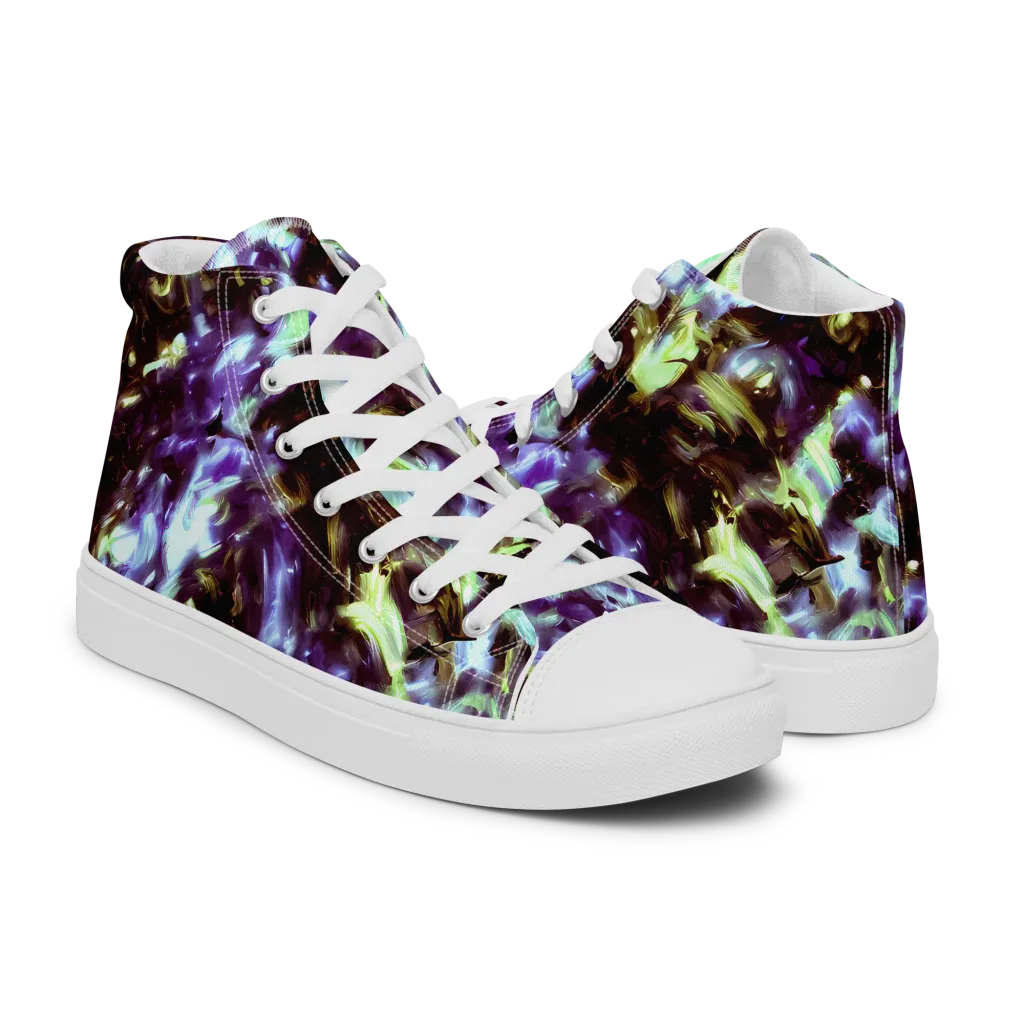 Aurora Molten on Men's High Top Canvas Shoes — Right