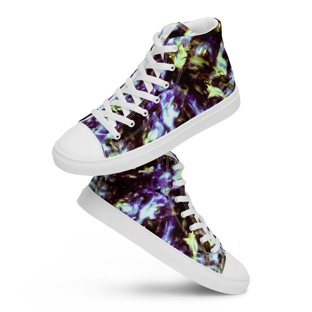 Aurora Molten on Men's High Top Canvas Shoes — Front