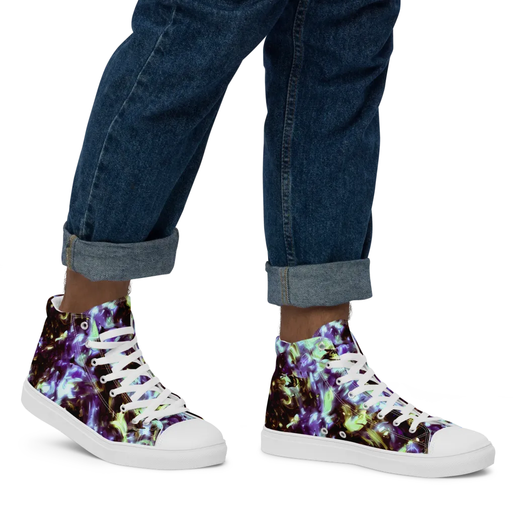 Aurora Molten on Men's High Top Canvas Shoes — Right