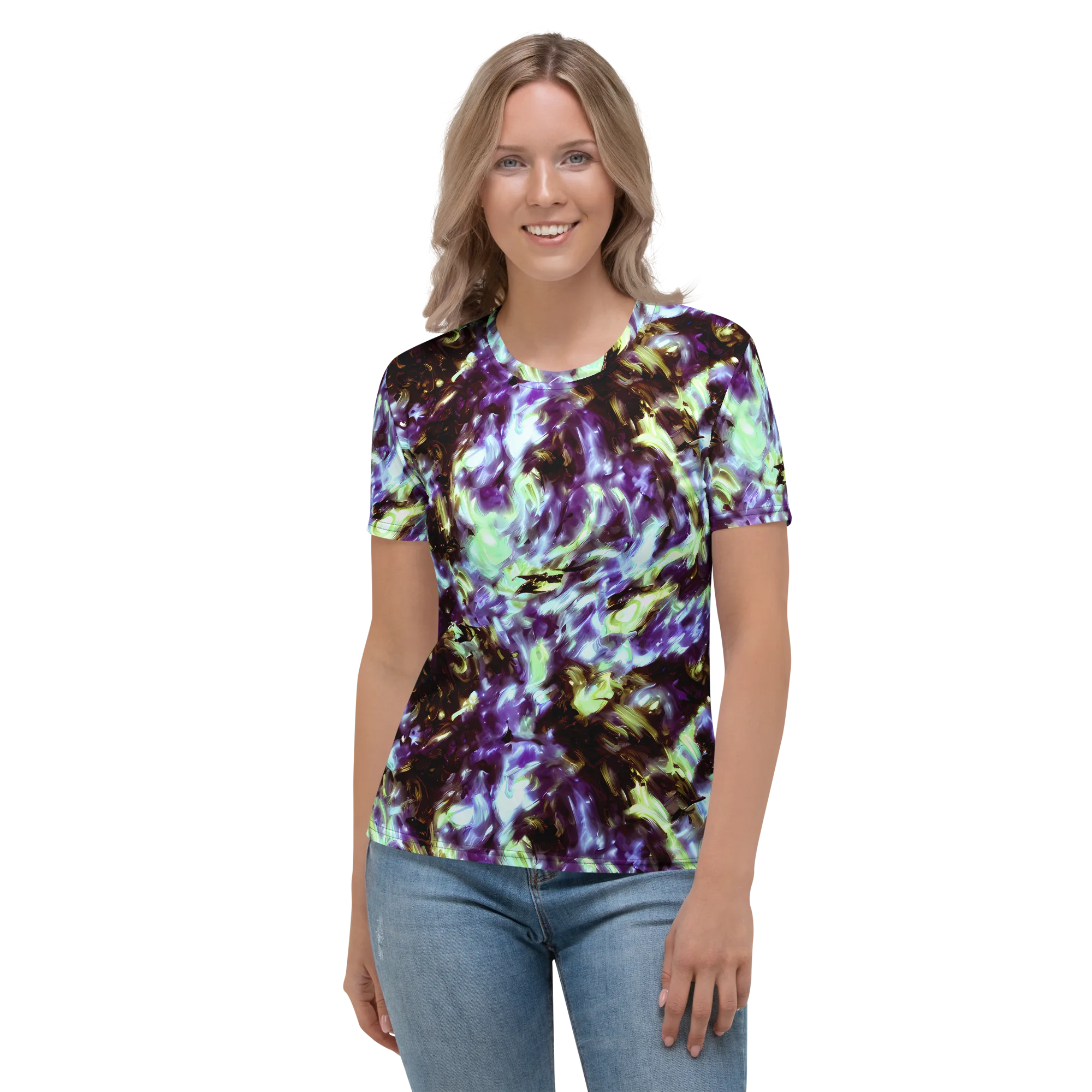 Aurora Molten on Women's Crew Neck T-Shirt — Front