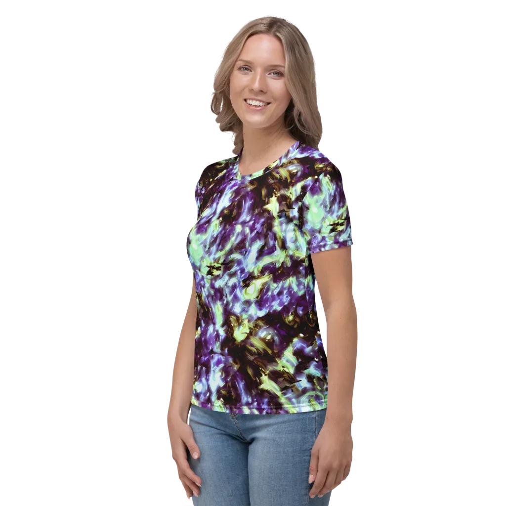 Aurora Molten on Women's Crew Neck T-Shirt — Left